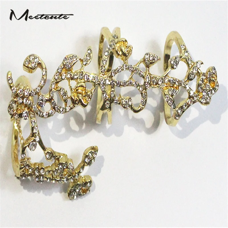 Meetcute серебряного цвета золотые двойные полные кольца на палец для женщин