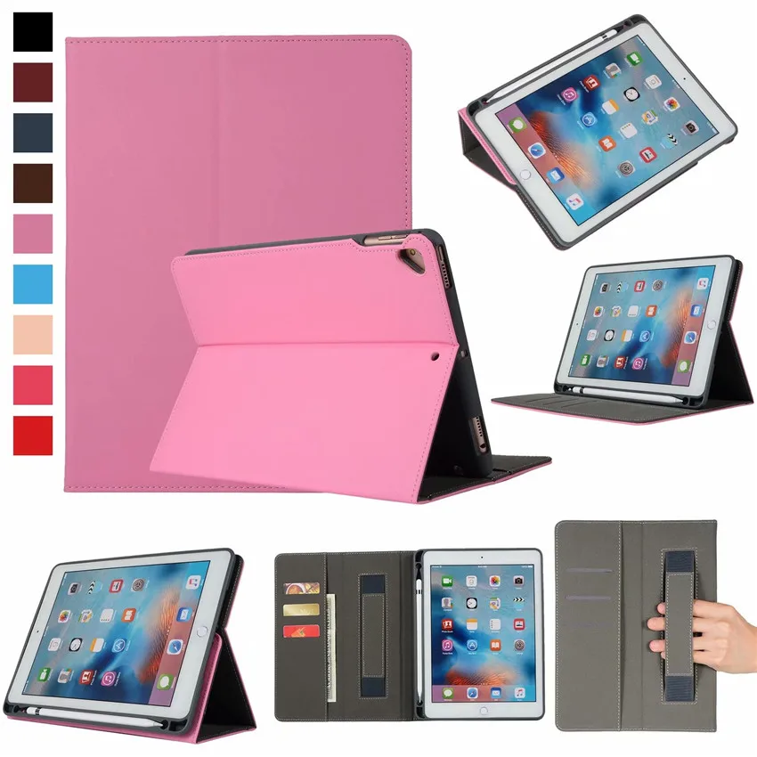 Для Apple iPad 9,7 чехол с карандашом держатель A1822 A1893 чехол для планшета для iPad Air 1 2 для iPad Pro 9,7 Funda чехол s+ ручка - Цвет: Розовый