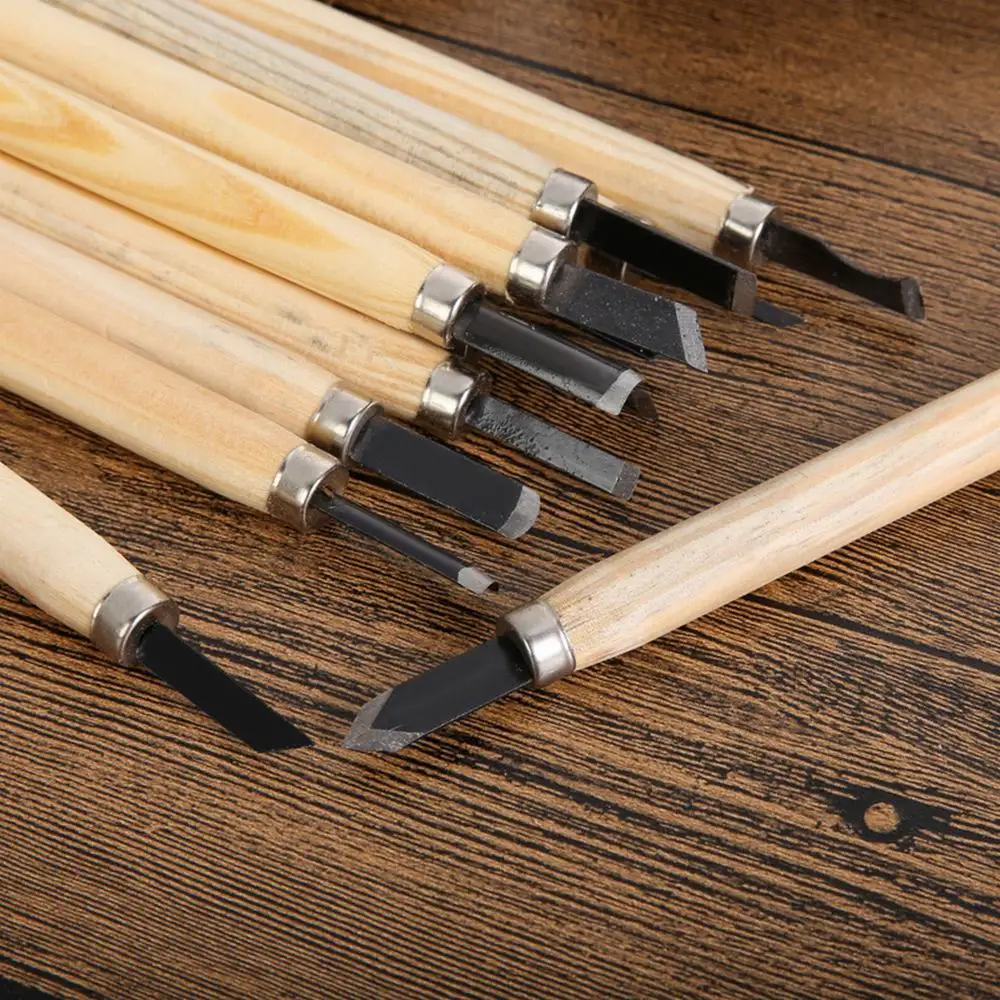 Высокое качество 12 шт./лот нож по дереву DIY Инструменты для резьбы ручная резьба