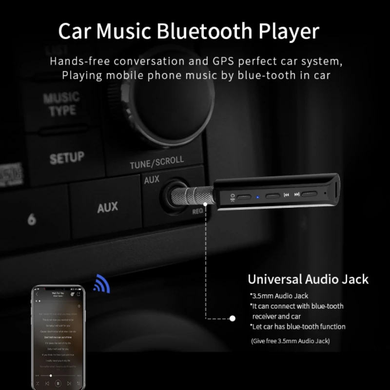 Аудио приемник для Bluetooth V4.2 воротник клип Тип беспроводной адаптер Мобильный