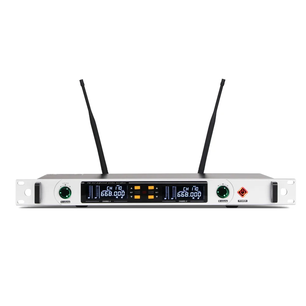 Фабричный Профессиональный двухручный беспроводной микрофон pll uhf с 100 частотами