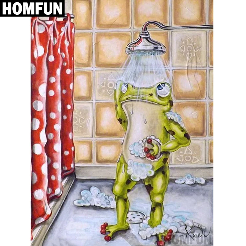 Алмазная живопись HOMFUN A00601 картина лягушки душ с полными квадратными/круглыми