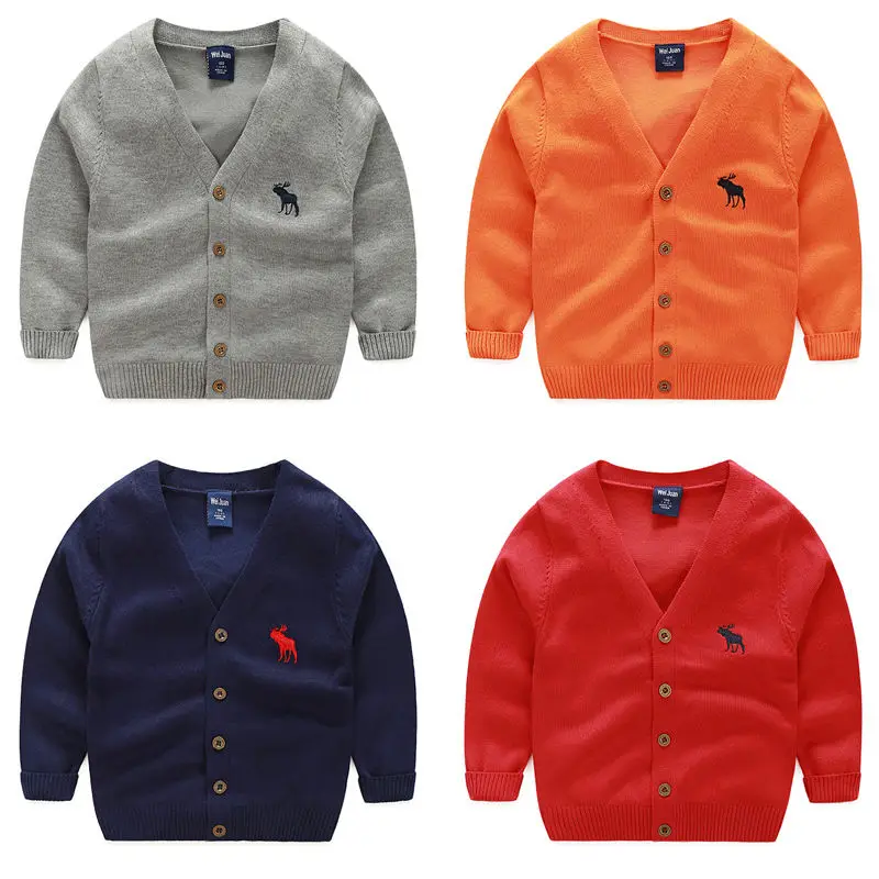 Новый детский хлопковый кардиган вязаный свитер для мальчиков и девочек