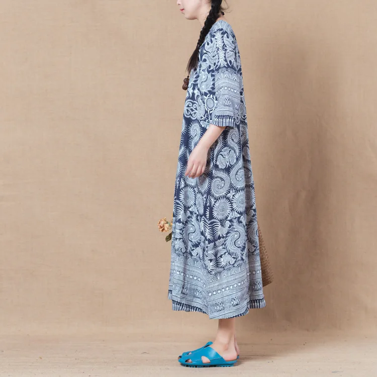 Новинка весна осень 2018 хлопковое винтажное платье с цветочным принтом|dress cotton|dress