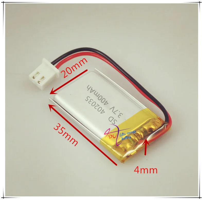 XHR 2P 2 54 402035 core 400 мАч 3 7 В полимерный аккумулятор MP3 мобильный динамик gps