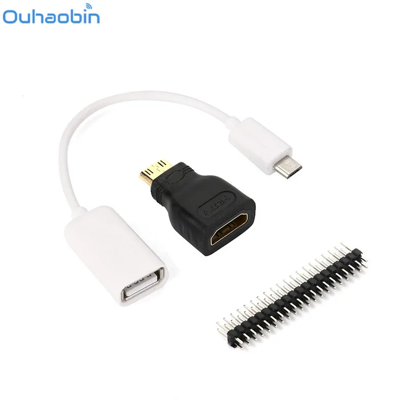Ouhaobin для Raspberry Pi Zero Mini HDMI Мужской к Женский + Micro USB мужской GPIO подарок 26 января
