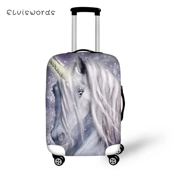 CDWX2625LMS ELVISWORDS мультяшный защитный чехол для чемодана с рисунком радужной лошади эластичный Пыленепроницаемый Чехол водонепроницаемые аксессуары для багажа - Цвет: CDWX2625LMS
