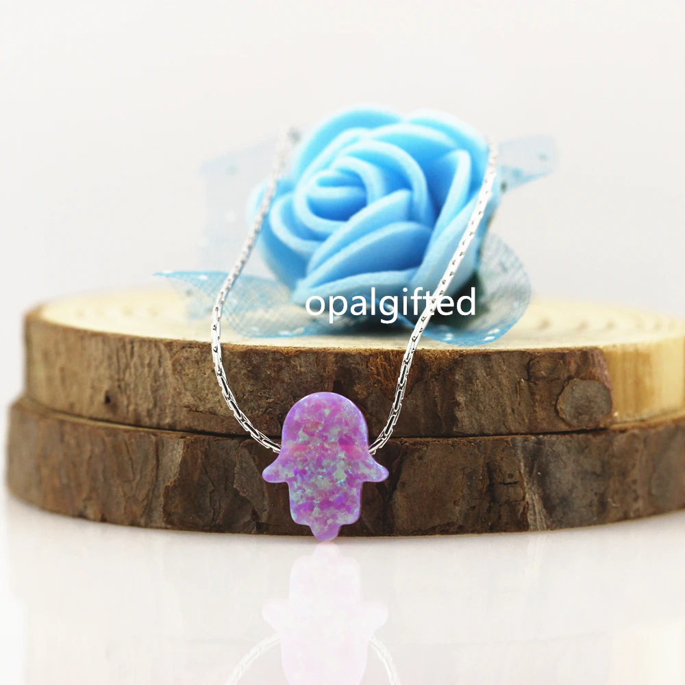 1 шт. синтетический опал Хамса ожерелье огненный светло-голубой op06/розовый op10 в