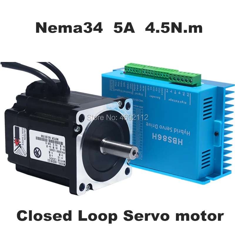 NEMA 34 шаговый двигатель с замкнутым циклом 4.5Nm 5A 642Oz in гибридный Nema34 мотор