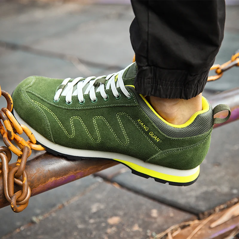Кроссовки мужские из натуральной кожи износостойкие водостойкие|xiang guan|sneakers