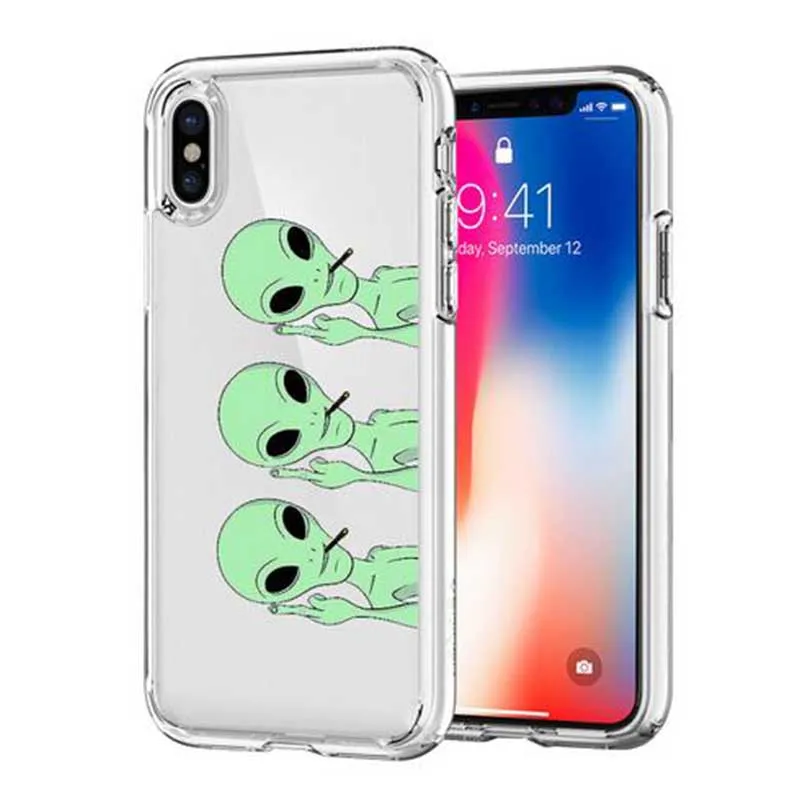 Чужой TUP ультра тонкий высококачественный силикон soft shell для iPhone X Мода 5 5S SE 6 S 7 8