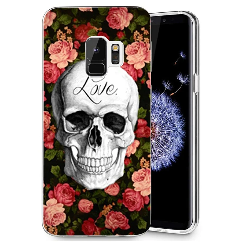 Модный Ретро стиль цветок Череп чехол для телефона Samsung Galaxy S9 S9Plus S8 Plus S7 edge Note 8