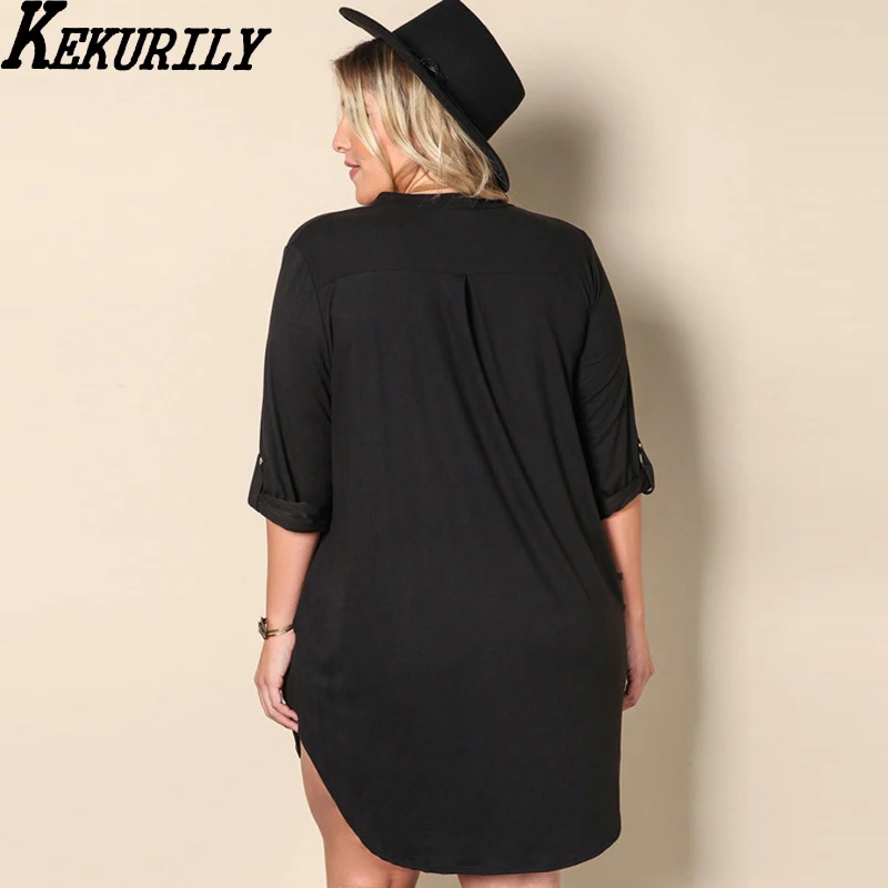 Женское платье черного цвета плюс размер женская одежда повседневная