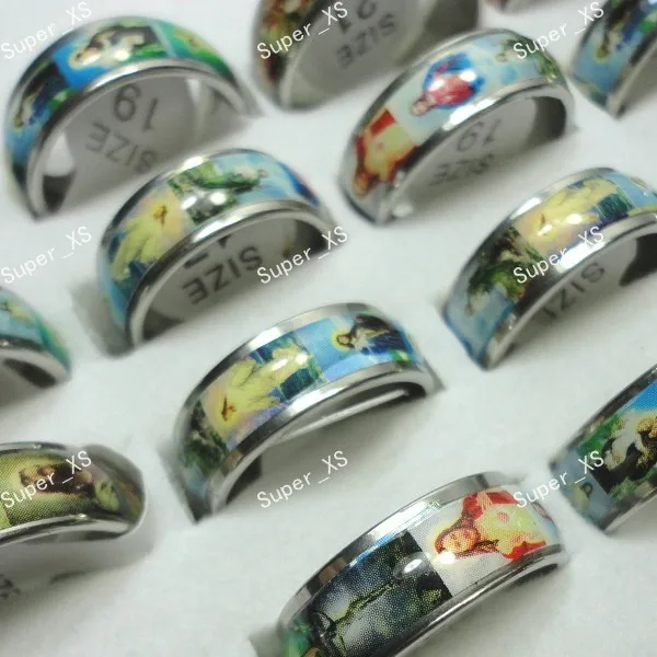 Кольцо из нержавеющей стали для женщин и мужчин 30 шт./лот эмалированное кольцо с