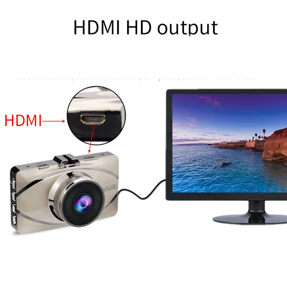 Автомобильный видеорегистратор 3 0 дюймов камера Full HD 1080P HDMI 170 градусов G-sensor авто