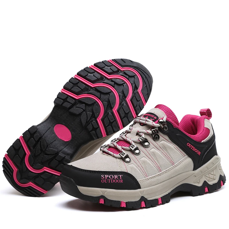 Hiking Womens Shoes Wearable Outdoor For Women Autumn/Winter Walking Boots Leather Waterproof Girls Mountain | Спорт и развлечения
