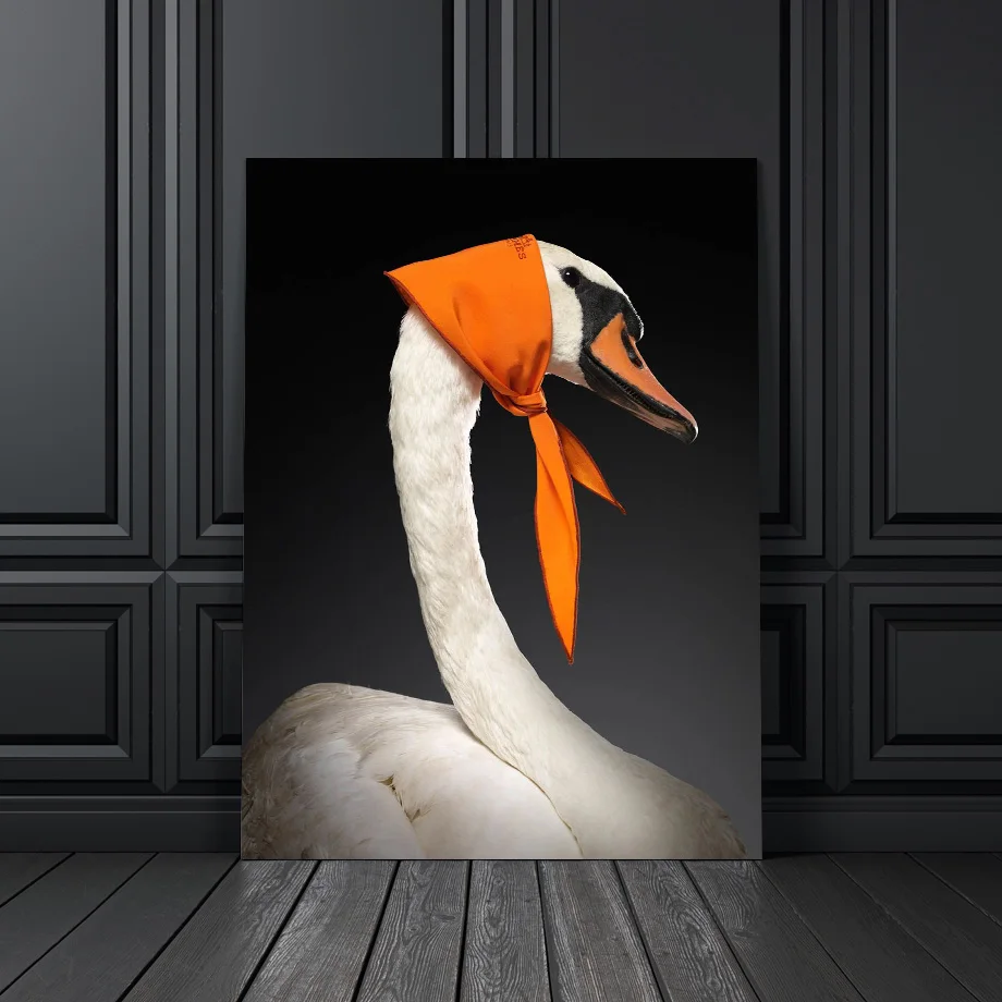 Nordic Minimalism White Swan Wall Art Canvas Painting Posters And Prints Animals Pictures For Living Room Decor | Дом и сад
