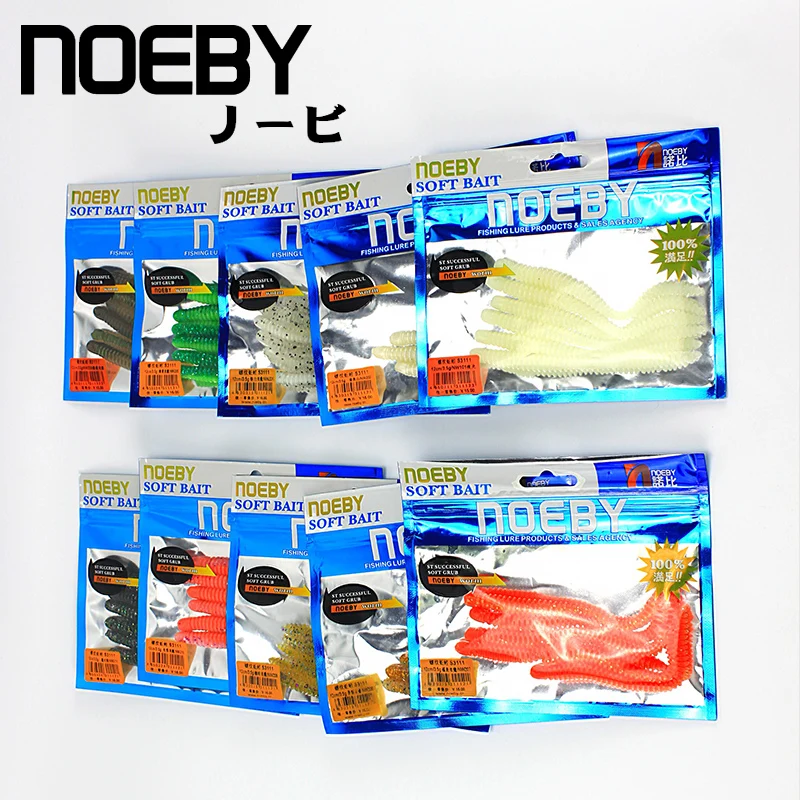 NOEBY 6 шт./лот Мягкая приманка 120 мм/3 5 г запах мягкий червь искусственная светящаяся