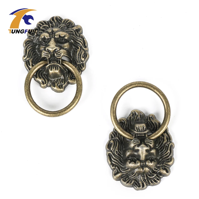 Голова льва дверь шкафа knobsbronze Цвет сплав цинка мебель шкаф ручки Кухня ящика