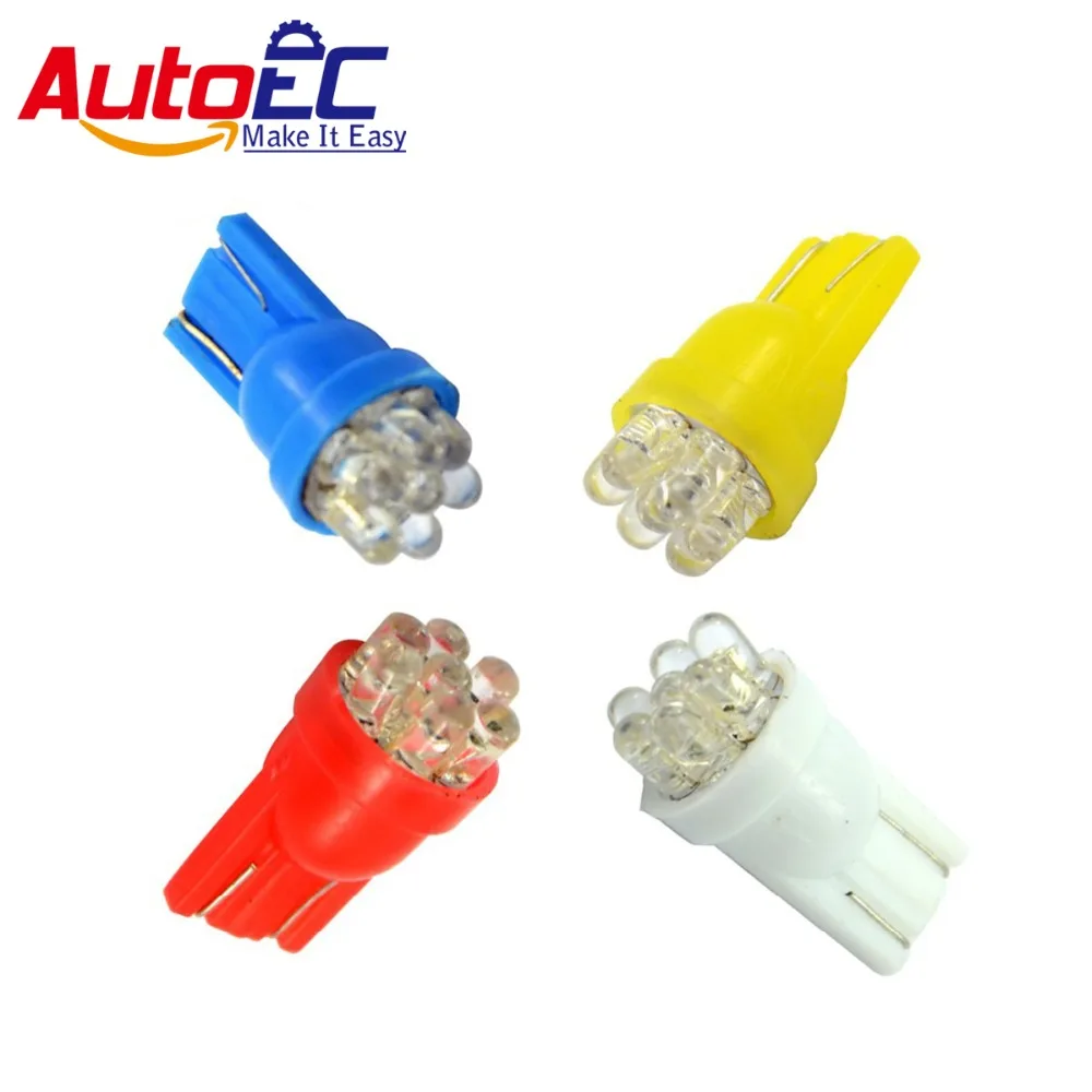 

AutoEC 100X T10 7 LED car Marker Lamp light Bulbs for Motorcycle 194 168 501 W5W 7 Straw hat 12V White Red Blue Yellow #LB25