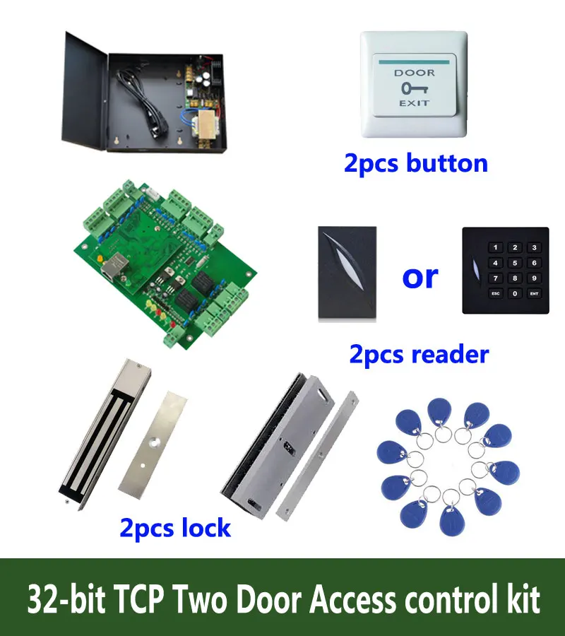 32 битный комплект контроля доступа TCP два дверного + мощность 280 кг магнитный