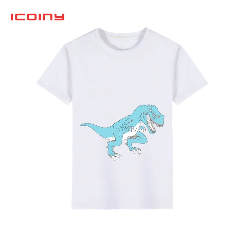 Icoiny футболка для мальчиков и девочек летняя мода детей белая с коротким рукавом