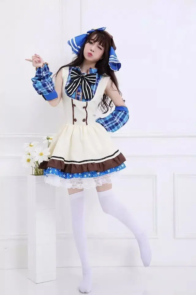 Костюм для косплея Love Live Umi Sonoda одежда плавания на Хэллоуин горничной школьная