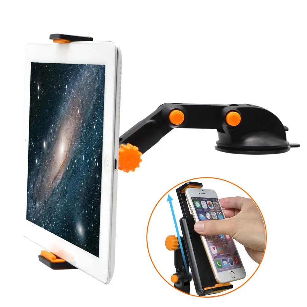 

Universal Adjustable 4.5 inch To 9.7 inch Car Phone Tablet Holder 360 Degree Rotation Tablet PC Stand Holder For iphone 6 6s
