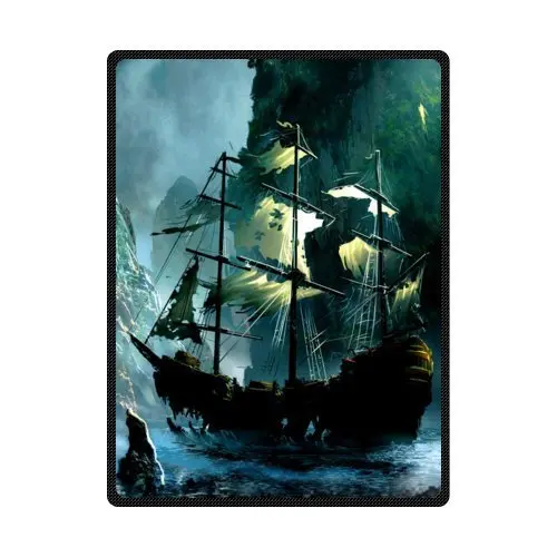 Фланелевое Одеяло 58 &quotx 80&quot (большое) морской винтажный парусный пиратский