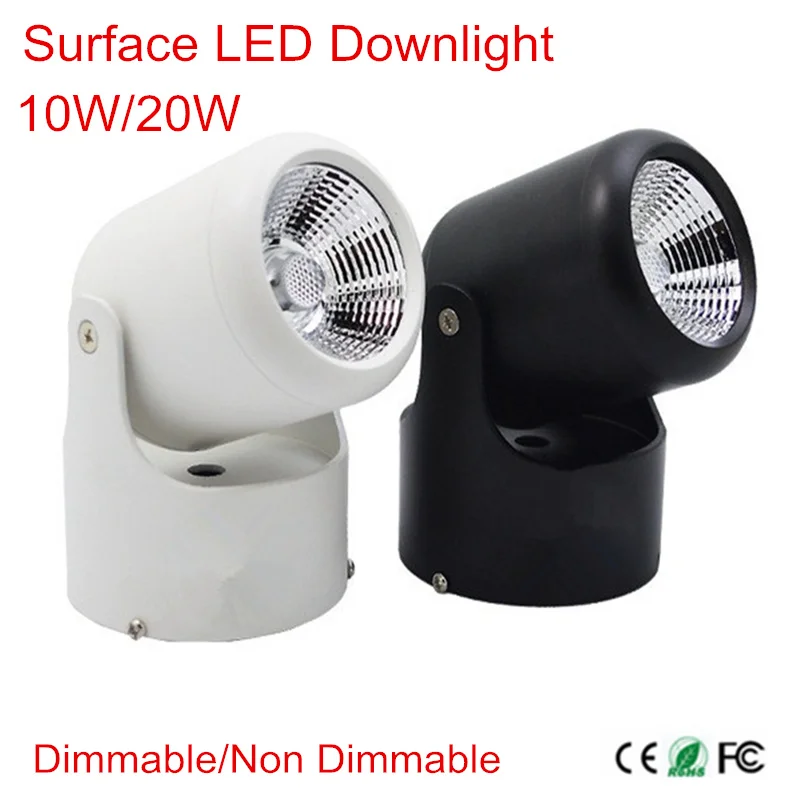 

Dimmable 10W 20W Super Bright Spot light 180 Degree Rotation Surface Mounted Ceiling Lamp LED DownLight Warm/Natural/Cold White