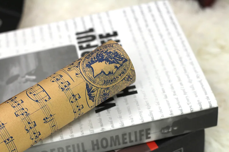 10 шт. DIY винтажная музыкальная упаковка винтажная крафт-бумага цветочный букет крафт-бумага Рождественский подарок домашний декор реквизит для фотографии