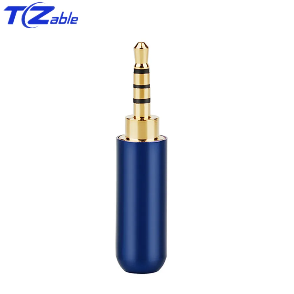 2.5mm 4 pole Blue Hifi аудио разъем 2,5 мм 3/4 полюсный адаптер для наушников аудио разъем для наушников кабель для ремонта припоя разъем Золотой штекер мужской Модернизированный провод - Цвет: 2.5mm 4 pole Blue