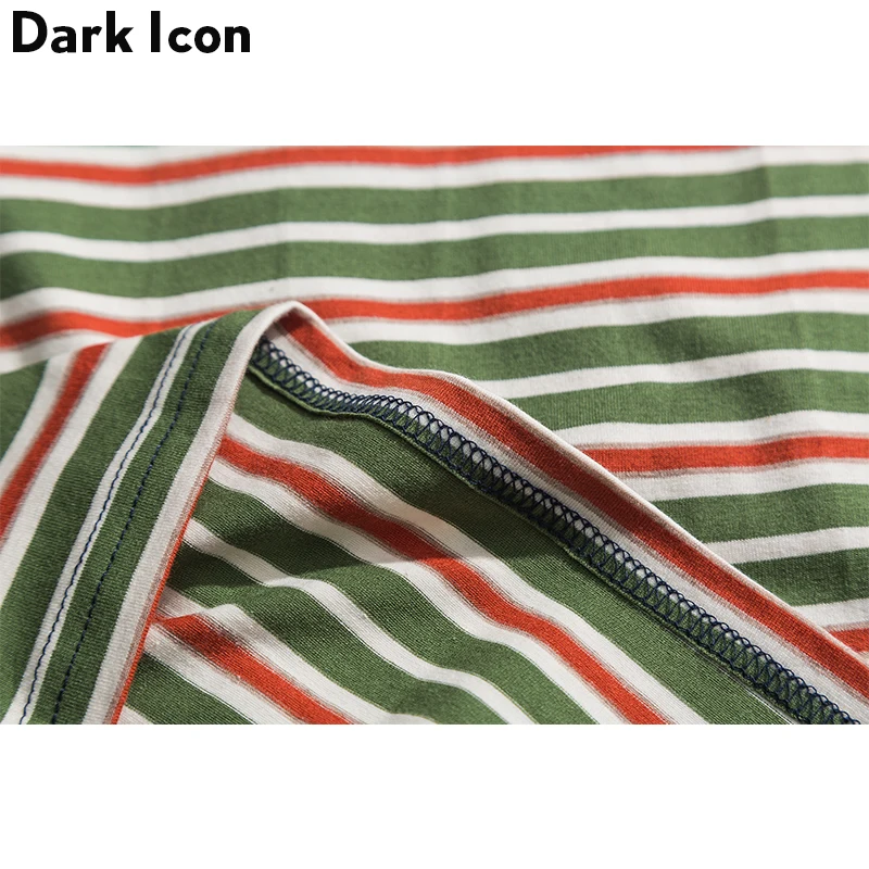 Мужская свободная футболка в полоску Dark Icon с коротким рукавом и вырезом лодочкой