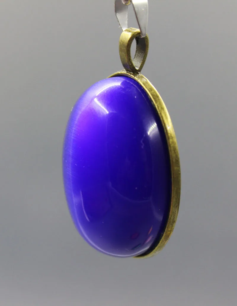 Натуральный фиолетовый кулон кошачий глаз ручной работы для женщин и мужчин