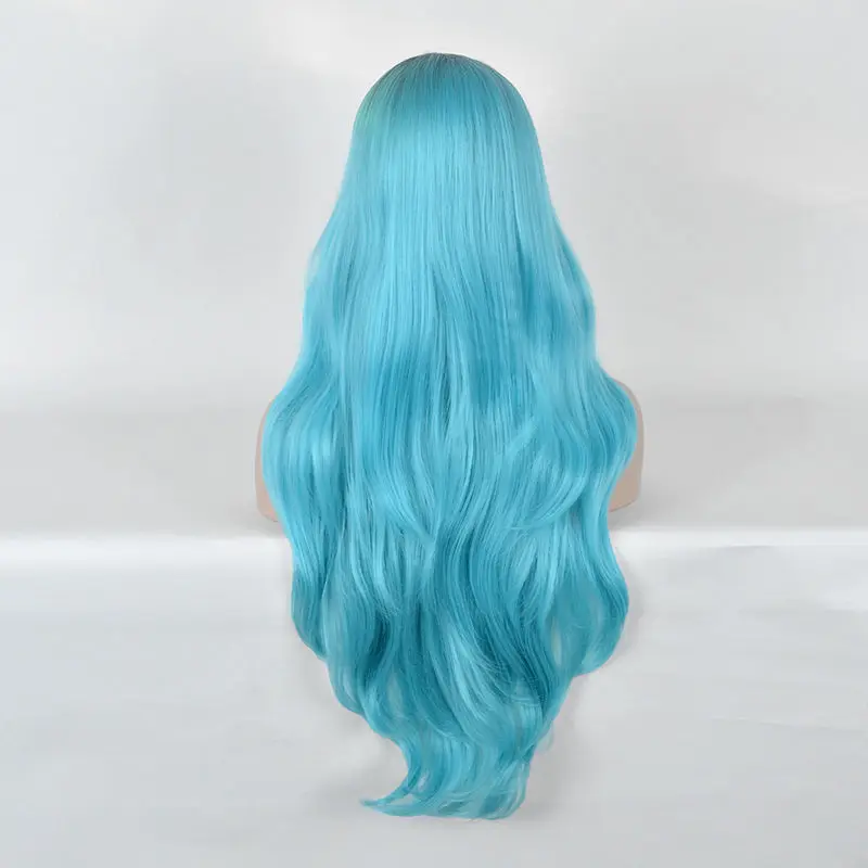 Hot Sell !!! Kylie Jenner Black Green Wig Long Natural Straight Duck Egg Blue Hair Wigs |