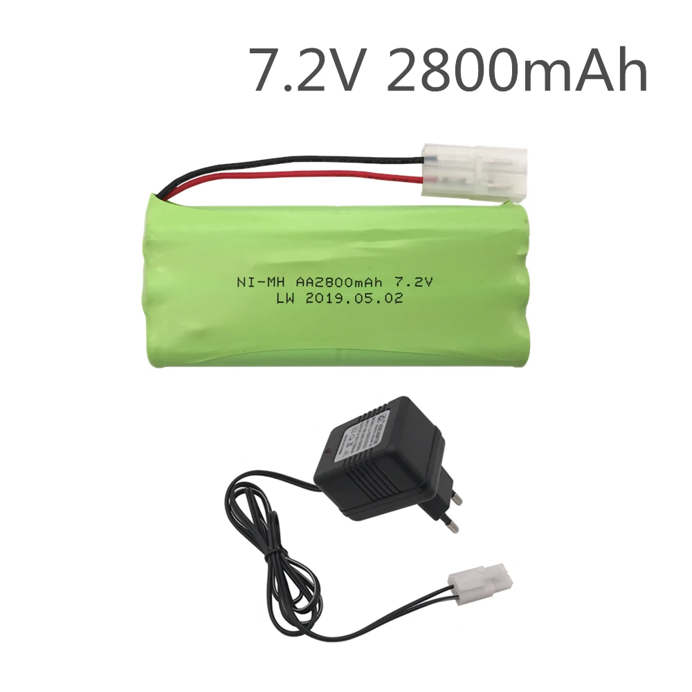 EU Plug 2800mah 7,2 v перезаряжаемая батарея с зарядным устройством nimh 7,2 v aa nimh батарея для дистанционного управления электрическая игрушка инструмент лодка - Цвет: EU Plug