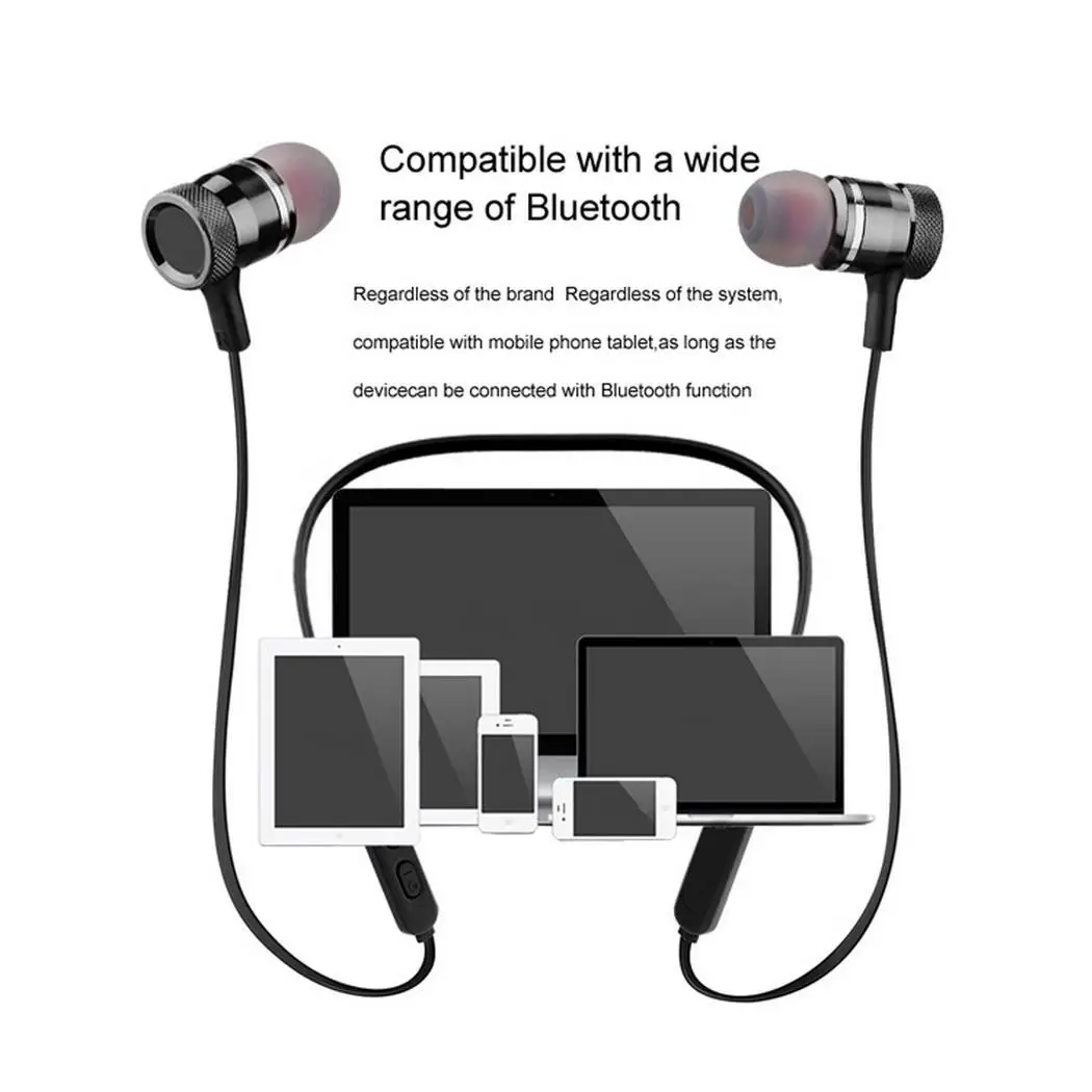Беспроводные магнитные Bluetooth наушники Спортивная стерео музыка громкой связи.
