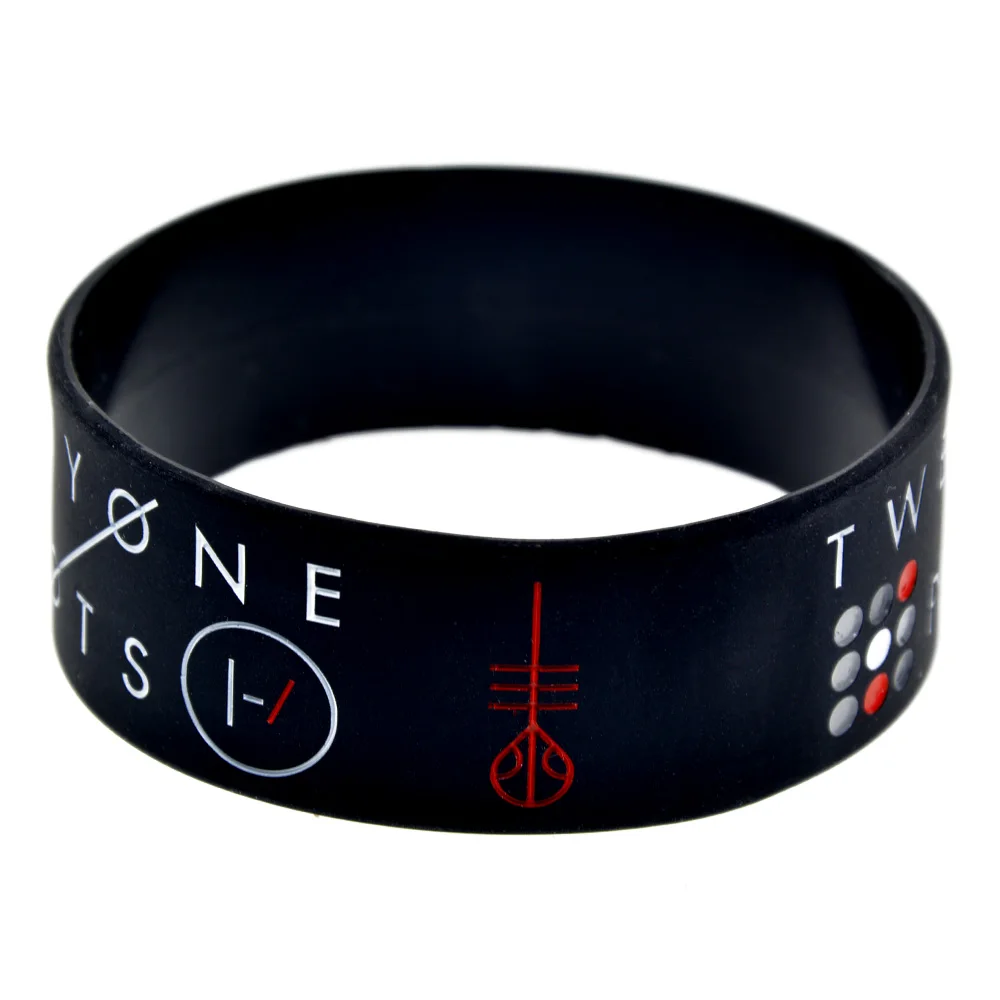 OBH 25 шт. черный один дюйм шириной Twenty One Pilots силиконовый браслет для любителей музыки