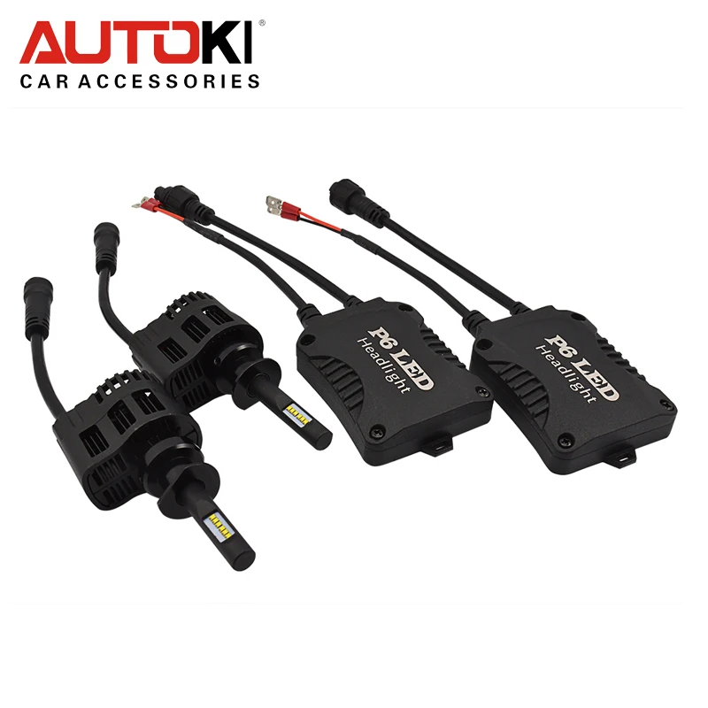 Autoki супер яркие P6 H1 H3 H7 H11 9005 9006 9012 9004 9007 Автомобильные светодиодные фары 90
