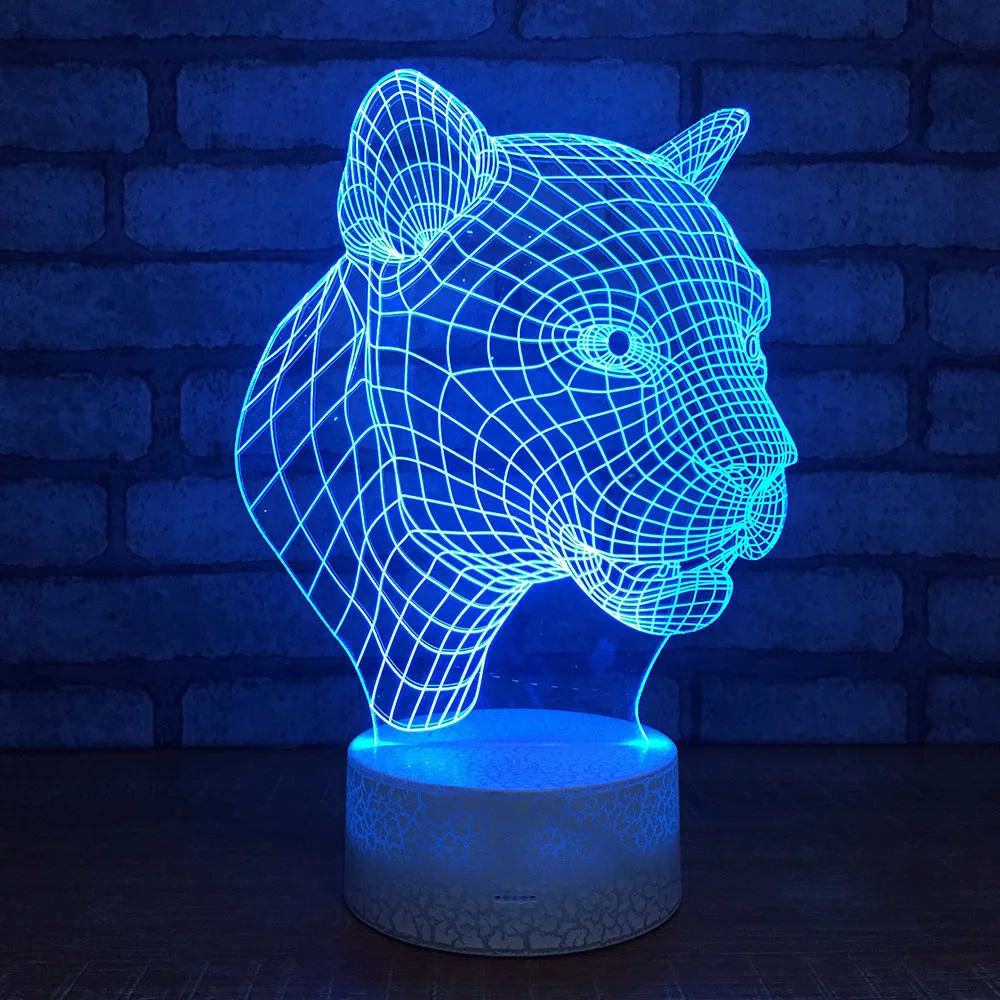 С леопардовым принтом 3D белые бусины кракле лампа 7 цветов взрыв СВЕТОДИОДНЫЙ