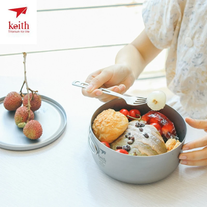 Кит титановый Ланч-бокс для взрослых с крышкой Microwavable титана Bento box герметичный контейнер для еды ланчбокс для пикника 1.2л
