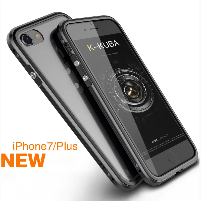 Металлический чехол для iPhone 7 360 полностью прозрачная пластиковая задняя крышка