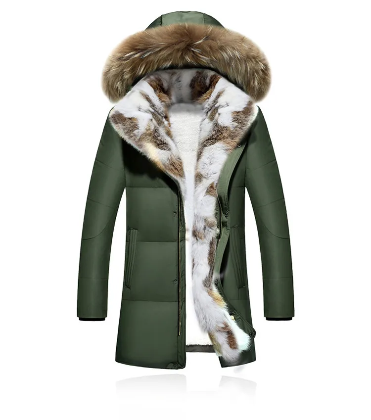 green Большие размеры 5XL, зимние парки для мужчин и женщин, пуховики из хлопка,, уплотненное пальто из флока, кроличья шерсть, меховой воротник, верхняя одежда с капюшоном, 180 - Цвет: green