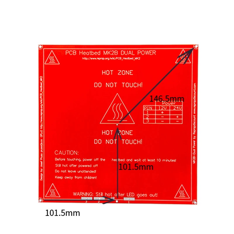 12V 3D принтер горячая кровать для печатных плат Mk2a 214x214 мм RepRap тепловая красный MK2
