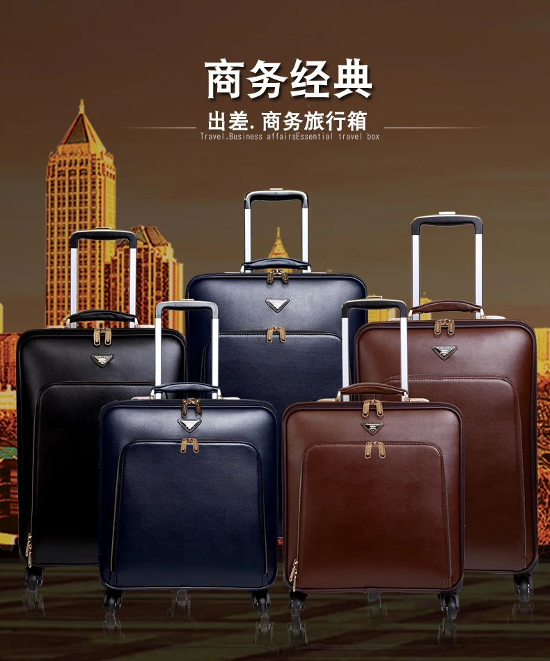 Чемодан Бизнес дорожного чемодана тележки человек путешествия мягкий коробка