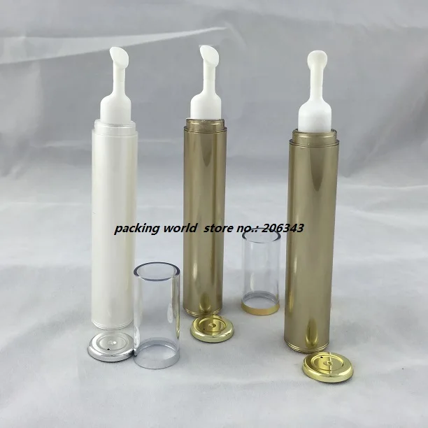 Золотая/серебряная безвоздушная пластиковая бутылка для лосьона 15 мл или