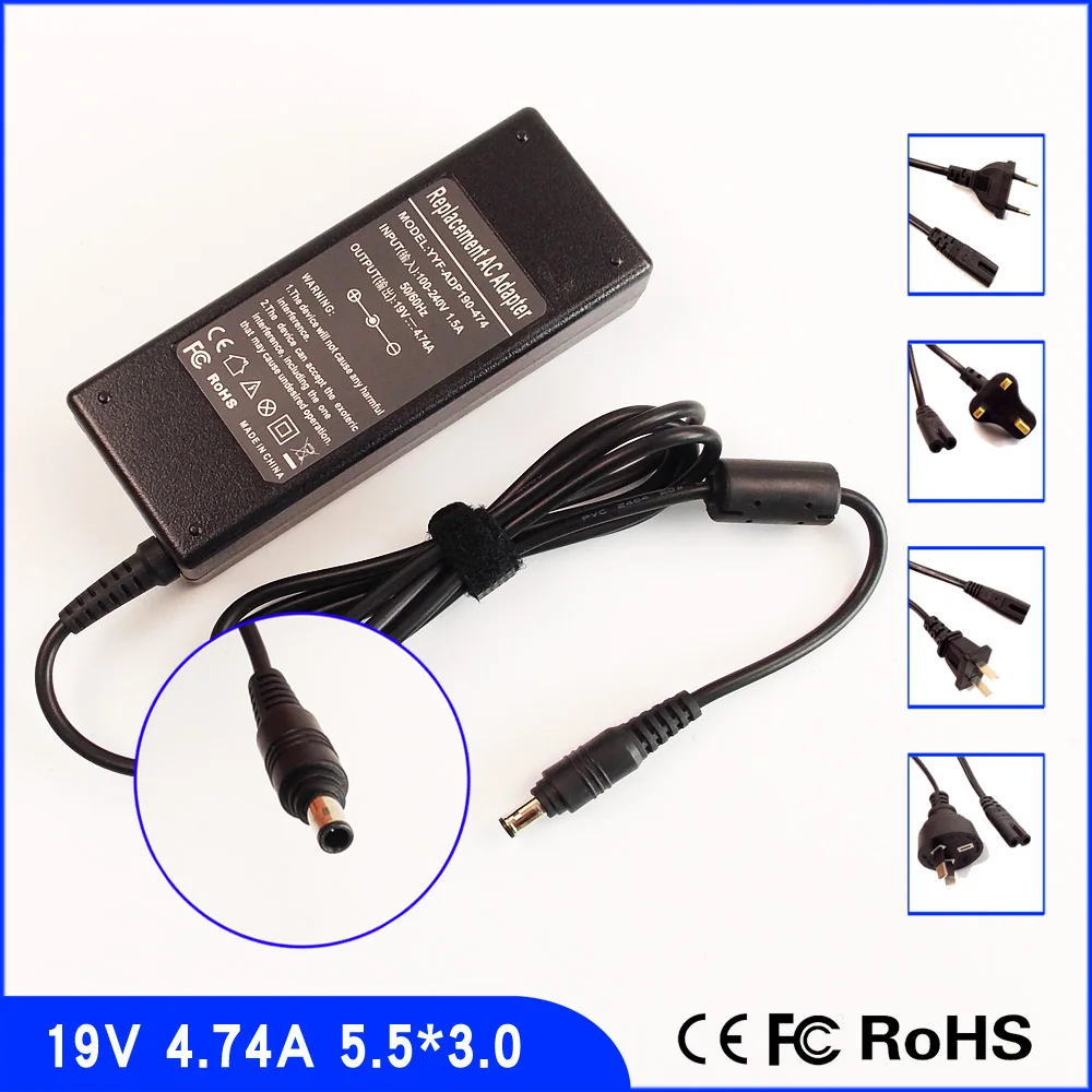 Адаптер переменного тока для ноутбука 19 в 4 74а адаптер питания + шнур Samsung RC410 RC420