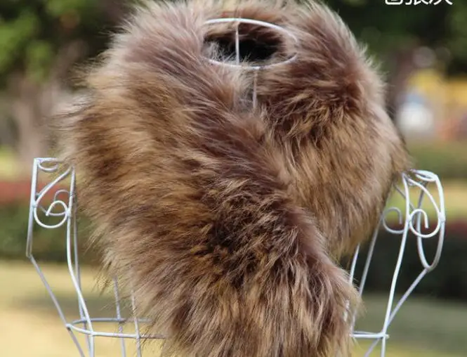 Шарф из лисьего меха Воротник енота меховая накидка воротник искусственного