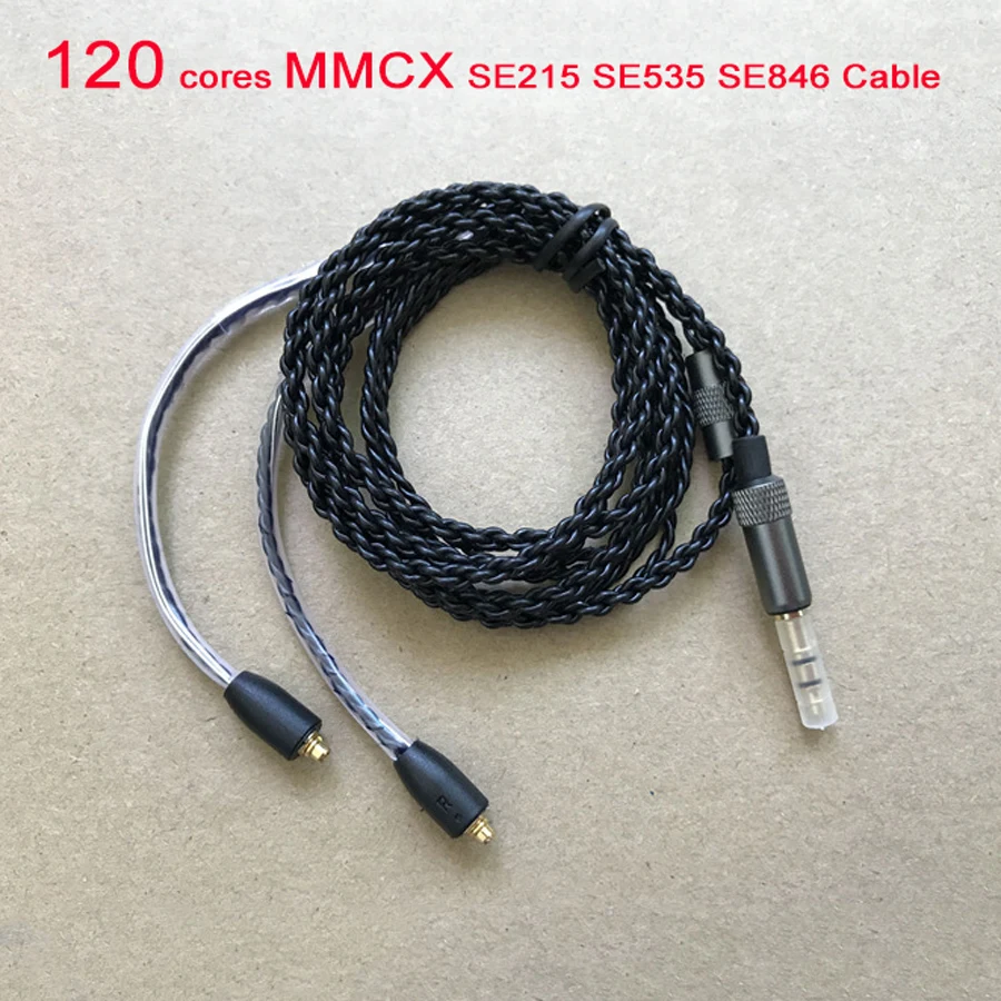 Кабель MMCX 120 ядер для наушников Shure SE215 SE315 SE425 SE846 сменный однокристальный медный