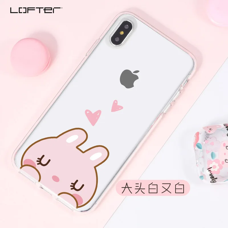cute transparent cartoon phone case for iphone xr x xs soft tpu silicone clear cover for iphone xs max coque free global shipping